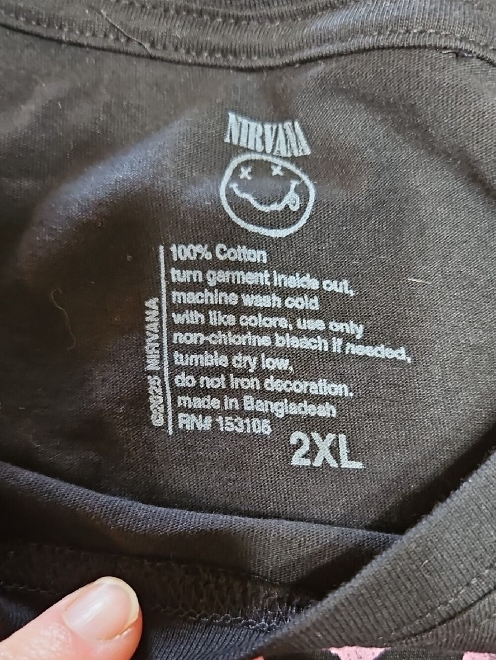 NIRVANA Black Tee Logo Print - Picture 2 of 5